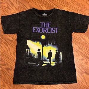 The Exorcist Black Graphic Tee Tshirt black wash size Large NWOT